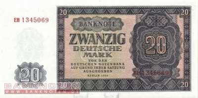 Deutschland - 20  Deutsche Mark (#DDR-13a_UNC)