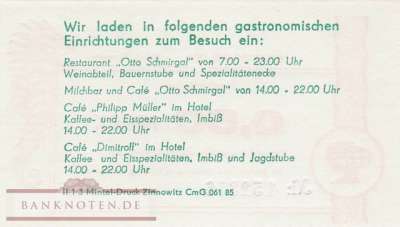 Speisetalon Hotels Zinnowitz - 0,50  Mark (#DDR-HG64_1a_UNC)