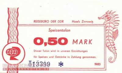 Speisetalon Hotels Zinnowitz - 0,50  Mark (#DDR-HG64_1b_UNC)