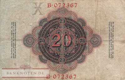 Deutschland - 20  Mark (#DEU-021a_F)