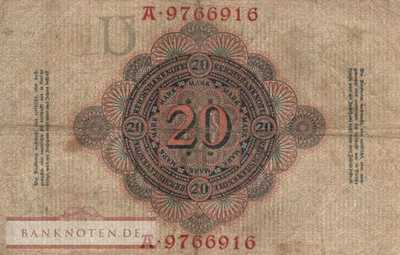 Deutschland - 20  Mark (#DEU-037b_F)