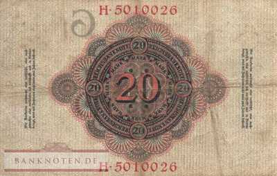 Germany - 20  Mark (#DEU-037b_VF)