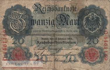 Deutschland - 20  Mark (#DEU-041b_VG)