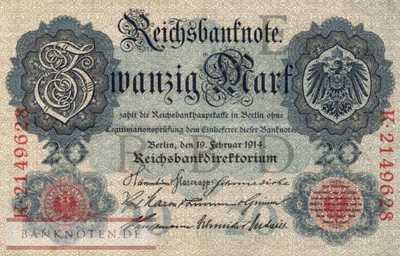 Deutschland - 20  Mark (#DEU-041b_XF)