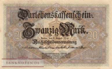 Germany - 20  Mark (#DEU-055b_AU)