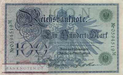 Deutschland - 100  Mark (#DEU-067_XF)