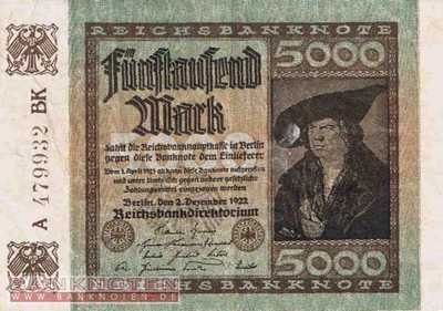 Deutschland - 5.000  Mark (#DEU-091b_XF)