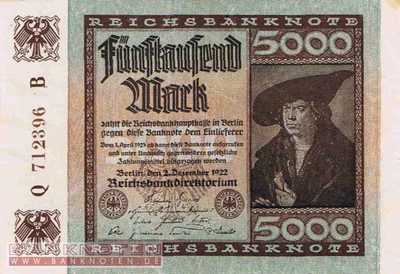 Deutschland - 5.000  Mark (#DEU-091f_XF)