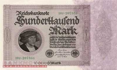 Germany - 100.000  Mark (#DEU-093d_UNC)