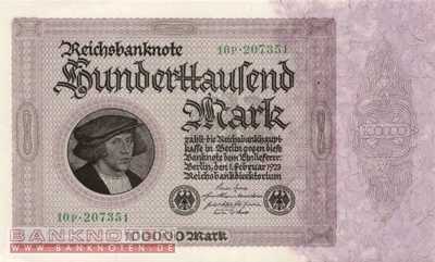 Deutschland - 100.000  Mark (#DEU-093d_UNC)