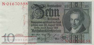 Deutschland - 10  Reichsmark (#DEU-183a_UNC)