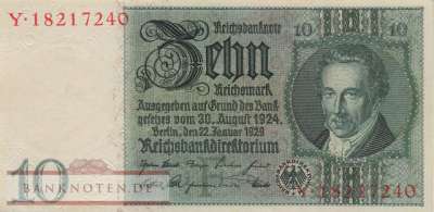 Deutschland - 10  Reichsmark (#DEU-183a_AU)
