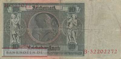 Germany - 10  Reichsmark (#DEU-183b_F)