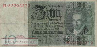 Germany - 10  Reichsmark (#DEU-183b_F)
