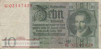 Germany - 10  Reichsmark (#DEU-183c_F)