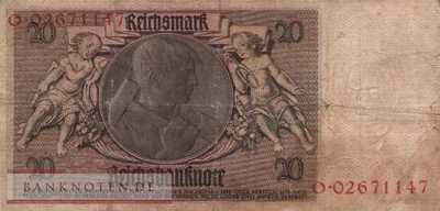Deutschland - 20  Reichsmark (#DEU-184a_F)