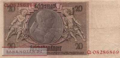 Germany - 20  Reichsmark (#DEU-184a_VF)