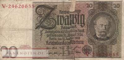 Deutschland - 20  Reichsmark (#DEU-184a_G)