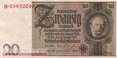 Germany - 20  Reichsmark (#DEU-184c_UNC)