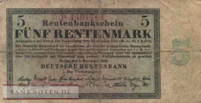 Germany - 5  Rentenmark (#DEU-201b_VG)
