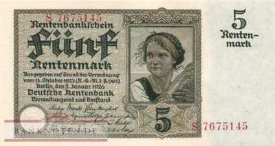 Deutschland - 5  Rentenmark (#DEU-209a_UNC)