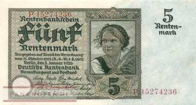 Deutschland - 5  Rentenmark (#DEU-209b_AU)
