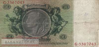 Germany - 50  Reichsmark (#DEU-210a_F)