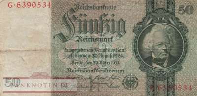 Germany - 50  Reichsmark (#DEU-210a_F)