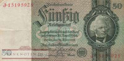 Germany - 50  Reichsmark (#DEU-210b_VF)