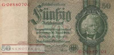 Germany - 50  Reichsmark (#DEU-210d_F)