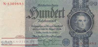 Deutschland - 100  Reichsmark (#DEU-211a_XF)