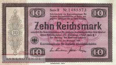 Germany - 10  Reichsmark (#DEU-225a_AU)