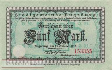 Augsburg - 5  Mark (#DGN025_01a_UNC)