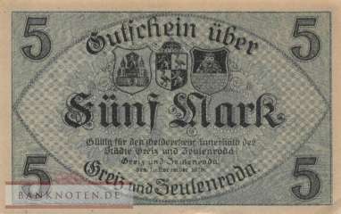 Greiz und Zeulenroda - 5  Mark (#DGN196_02_UNC)