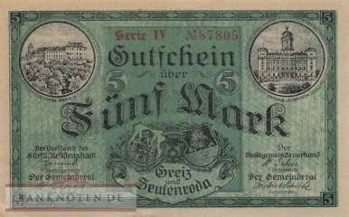 Greiz und Zeulenroda - 5  Mark (#DGN196_02_UNC)