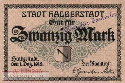 Halberstadt - 20  Mark - cancelled (#DGN209_3-1_AU)