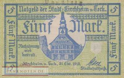 Kirchheim u. Teck - 5  Mark (#DGN271_01E_UNC)
