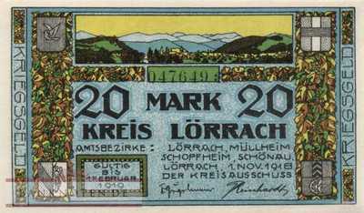 Lörrach - 20  Mark (#DGN327_02c_UNC)