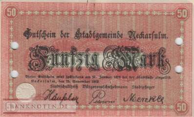Neckarsulm - 50  Mark - Entwertet (#DGN368_3E_AU)