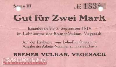 Vegesack - 2  Mark (#DN14_412-6_VF)