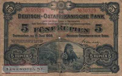 German East Africa - 5  Rupien (#DOA-01_VG)