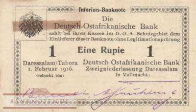 German East Africa - 1  Rupie (#DOA-31a1_UNC)
