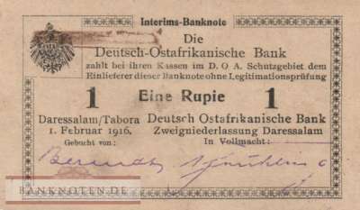 German East Africa - 1  Rupie (#DOA-31a2_UNC)