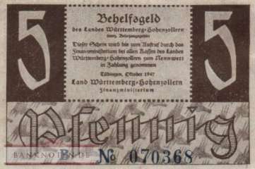 Germany - 5  Pfennig (#FBZ-07a_VF)