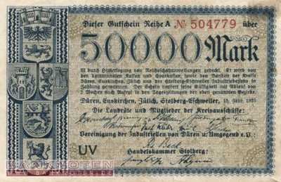 Düren - 50.000  Mark (#I22_1180-2a_F)