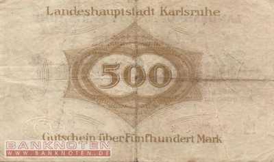 Karlsruhe - 500  Mark (#I22_2250_2b_F)