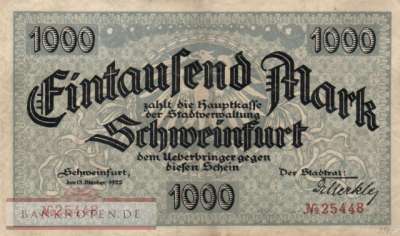 Schweinfurt - 1.000  Mark (#I22_4195_1a_VF)