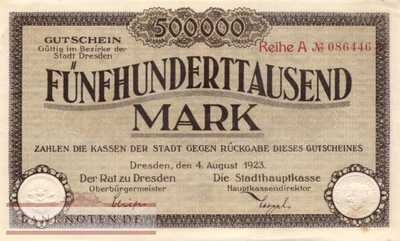 Dresden - 500.000  Mark (#I23_1072a-2_AU)