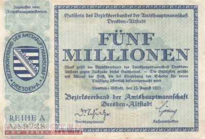 Dresden - 5 Million Mark (#I23_1120c_VF)
