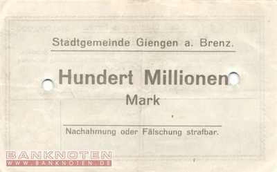 Giengen - 100 Millionen Mark (#I23_1784b-2_VF)